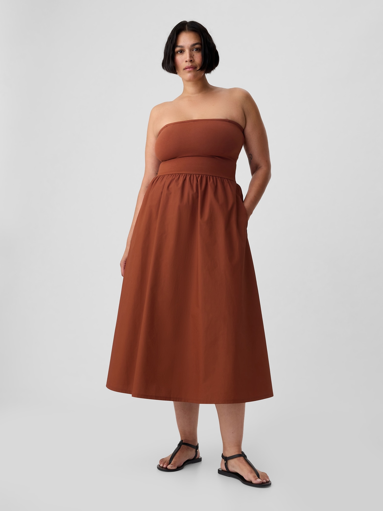 Mixed Media Midi Dress Gap