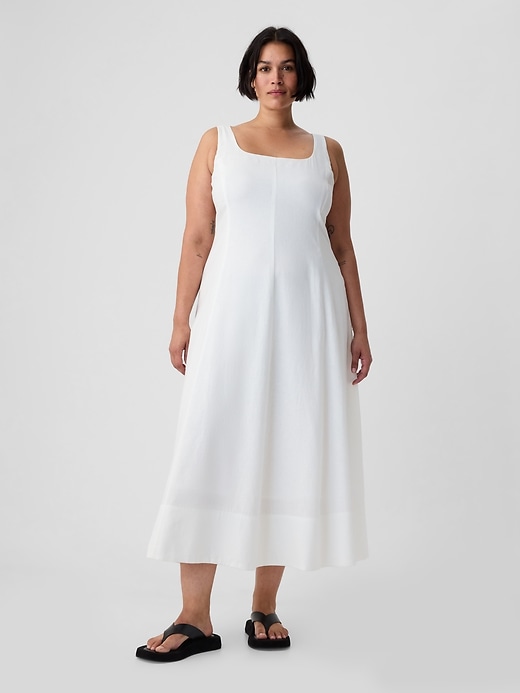 Image number 4 showing, Linen-Blend Midi Dress