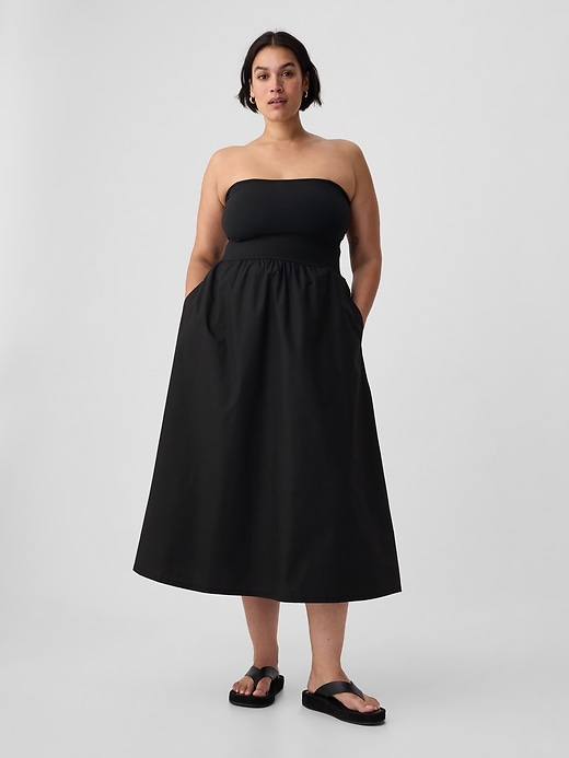Mixed Media Midi Dress | Gap Mixed Media Midi Dress | Gap