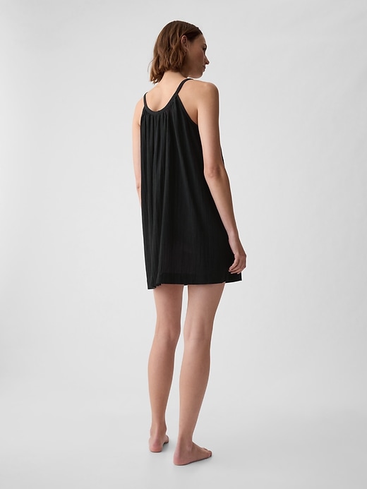 2 of 8 showing, with the color true black of product Crinkle Gauze PJ Dress
