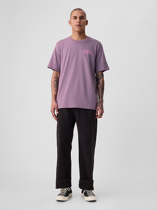 2 of 8 showing, with the color purple of product Nirvana Graphic T-Shirt