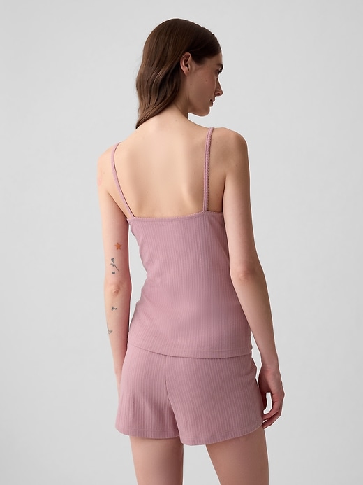 2 of 8 showing, with the color lilas pink of product Pointelle PJ Cami