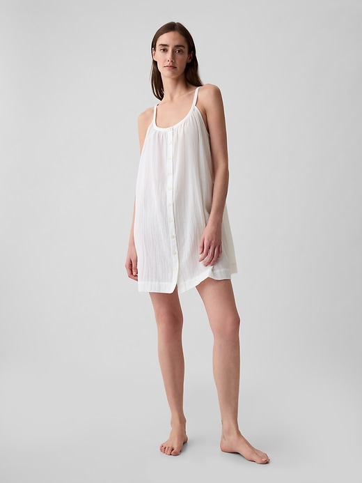 Image number 1 showing, Crinkle Gauze Mini Dress