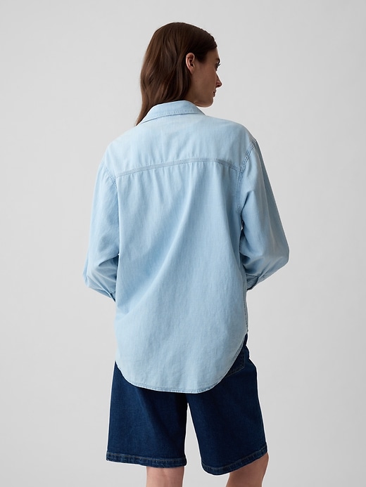 Image number 2 showing, Chambray Denim Big Shirt