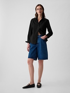 Organic Cotton Poplin Classic Shirt - Black - View 25