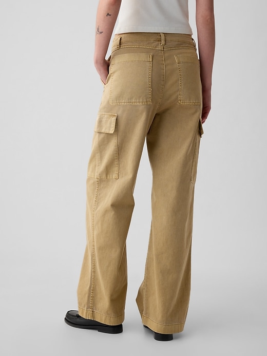 Image number 4 showing, Mid Rise Loose Khaki Cargo Pants