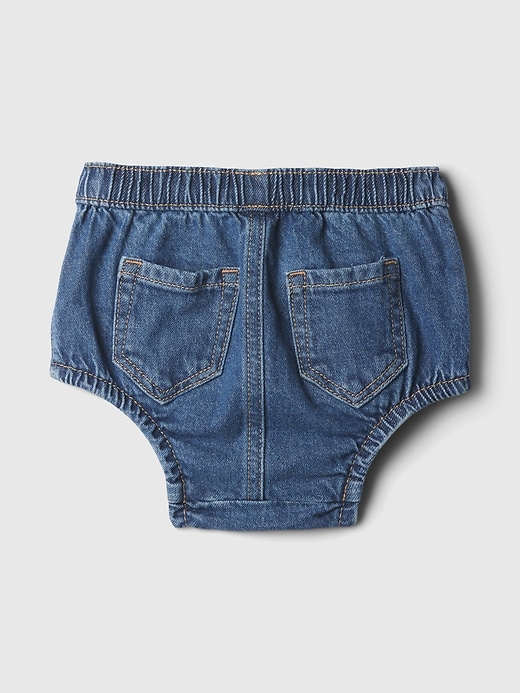 2 of 8 showing, with the color dark wash of product Baby Denim Diaper Cover