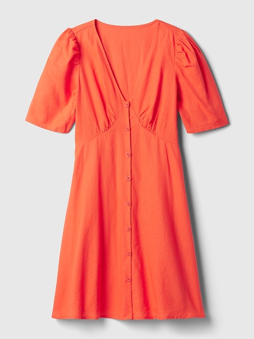 Image number 6 showing, Linen-Blend Button Mini Dress