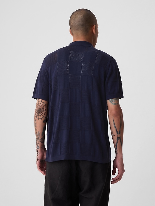 2 of 8 showing, with the color dark night of product Textured Polo Shirt
