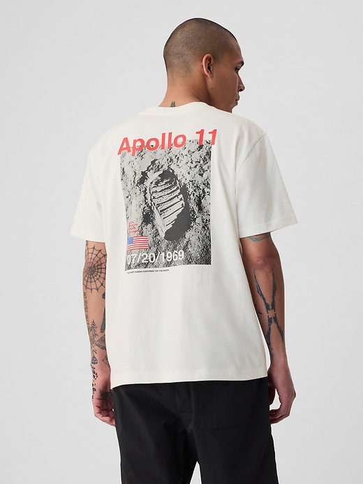 2 of 8 showing, with the color new off white of product NASA Graphic T-Shirt