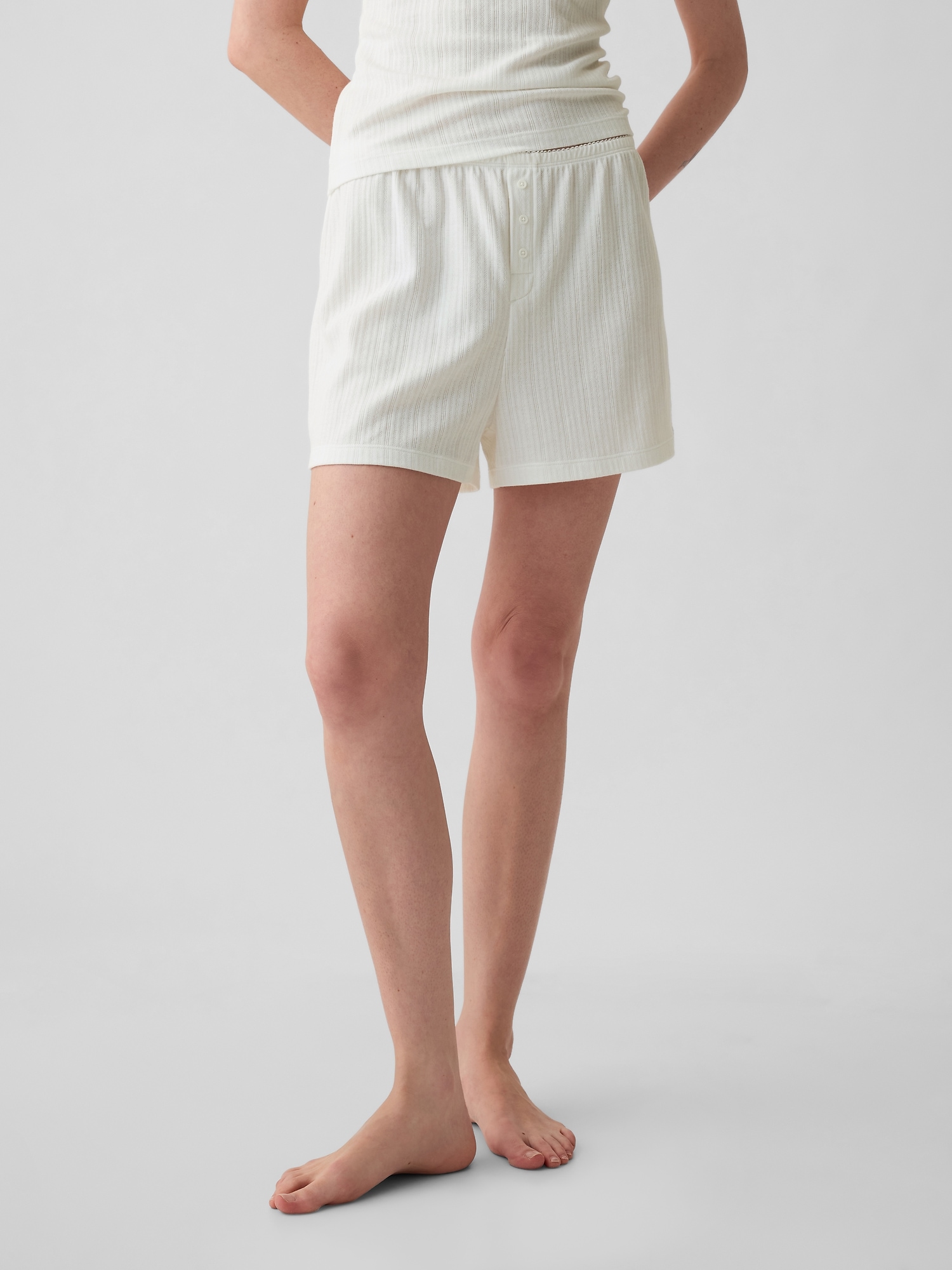 Shop Gap Pointelle Pj Shorts In Off White