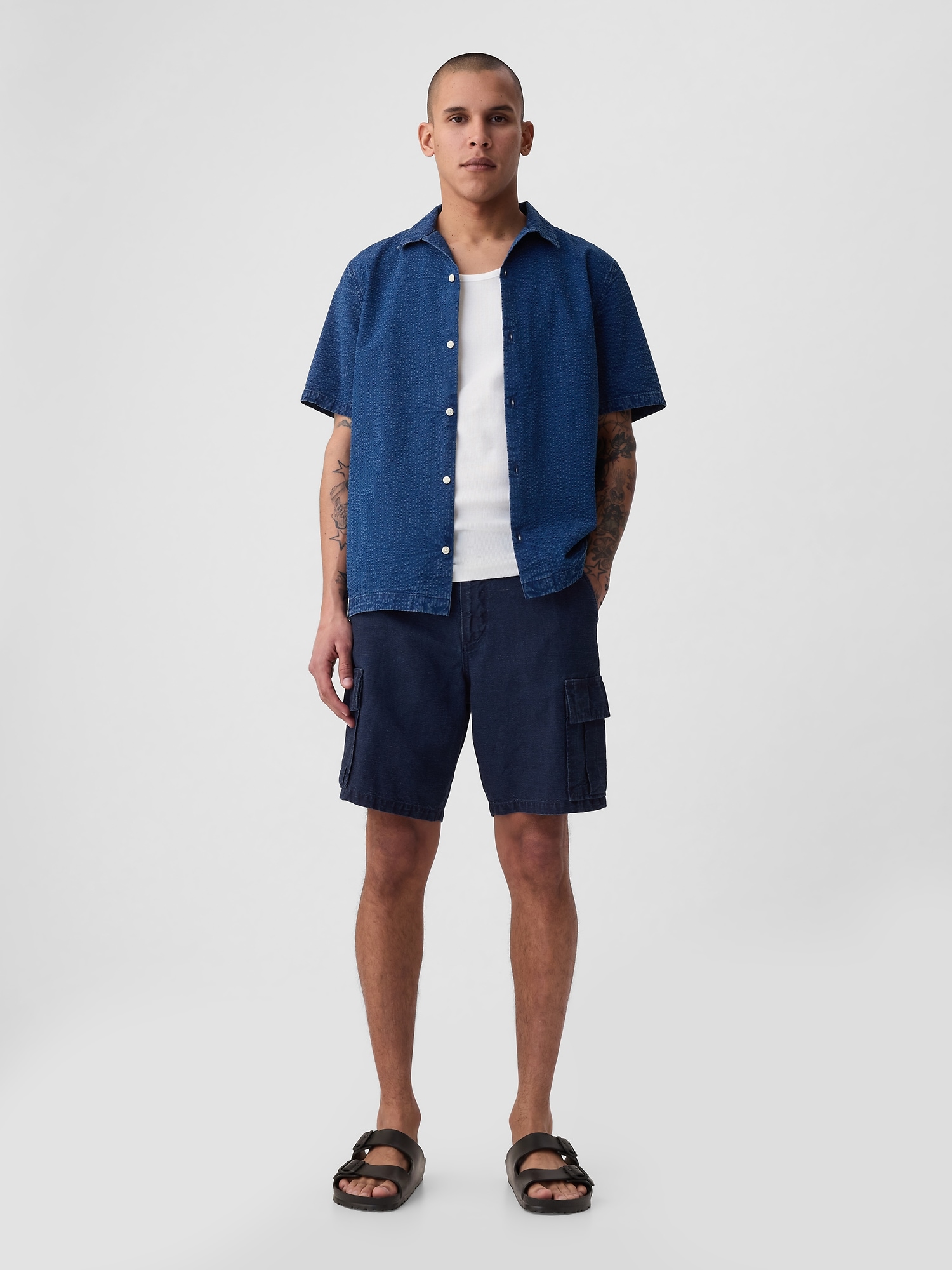 8 Linen-Cotton Cargo Shorts