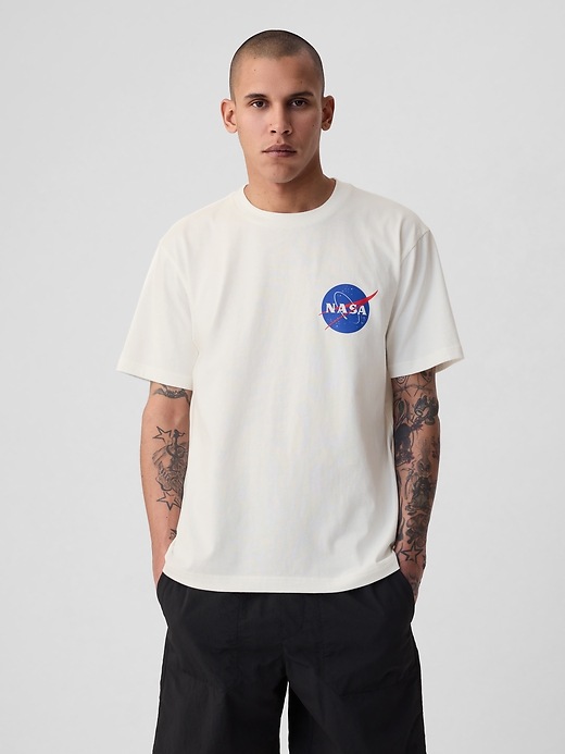 1 of 8 showing, with the color new off white of product NASA Graphic T-Shirt