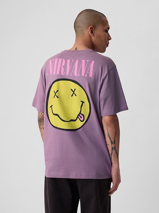 1 of 8 showing, with the color purple of product Nirvana Graphic T-Shirt