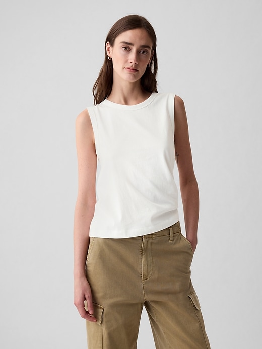 1 of 8 showing, with the color new off white of product Organic Cotton Vintage Tank Top