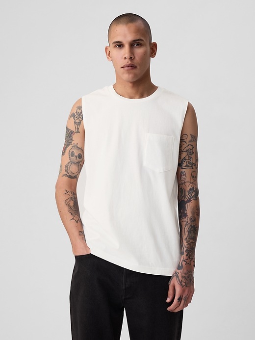1 of 8 showing, with the color new off white of product Muscle Tank Top