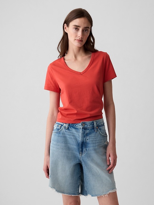 Image number 1 showing, Organic Cotton Vintage Cropped T-Shirt