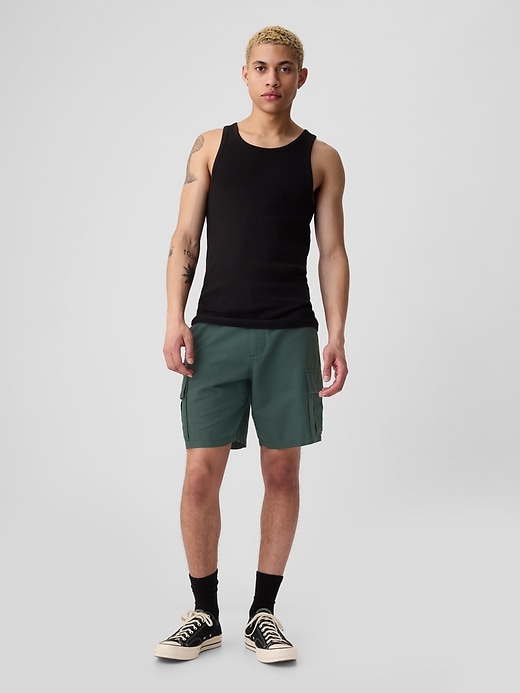 Image number 7 showing, 8" Linen-Cotton Cargo Shorts
