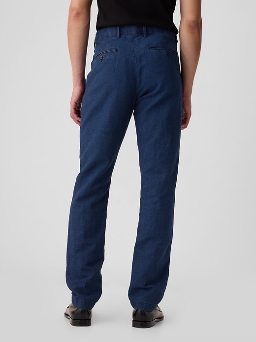 2 of 8 showing, with the color medium indigo of product Linen-Cotton Trousers in Slim Fit