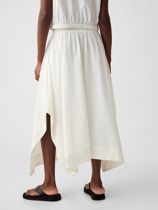 2 of 8 showing, with the color new off white of product Handkerchief Hem Midi Skirt