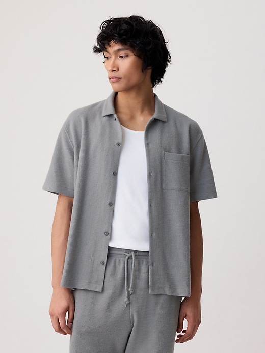 1 of 8 showing, with the color pilot grey of product Waffle Shirt