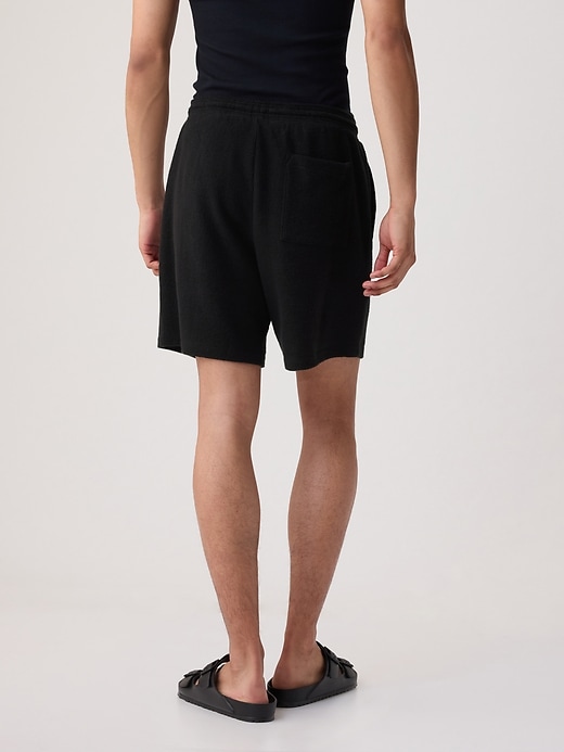 2 of 8 showing, with the color black of product Waffle Sweat Shorts