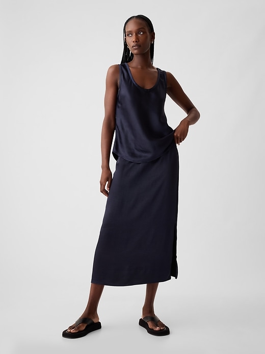 Image number 3 showing, Satin Midi Skirt