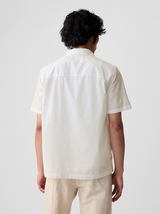 2 of 8 showing, with the color new off white of product Embroidered Resort Shirt