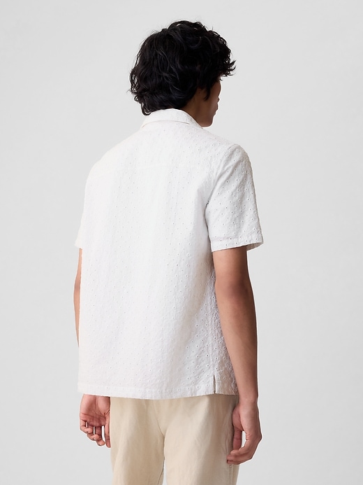 2 of 8 showing, with the color optic white of product Eyelet Resort Shirt