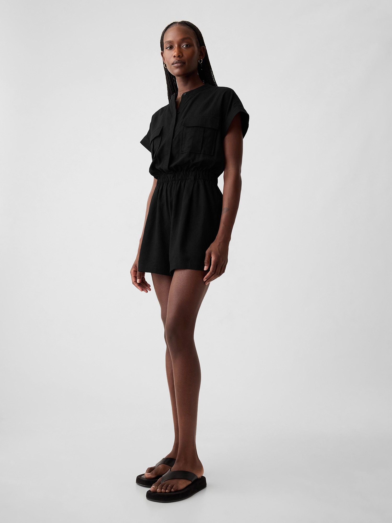Женский комбинезон Gap Linen-Blend Utility — фото 2