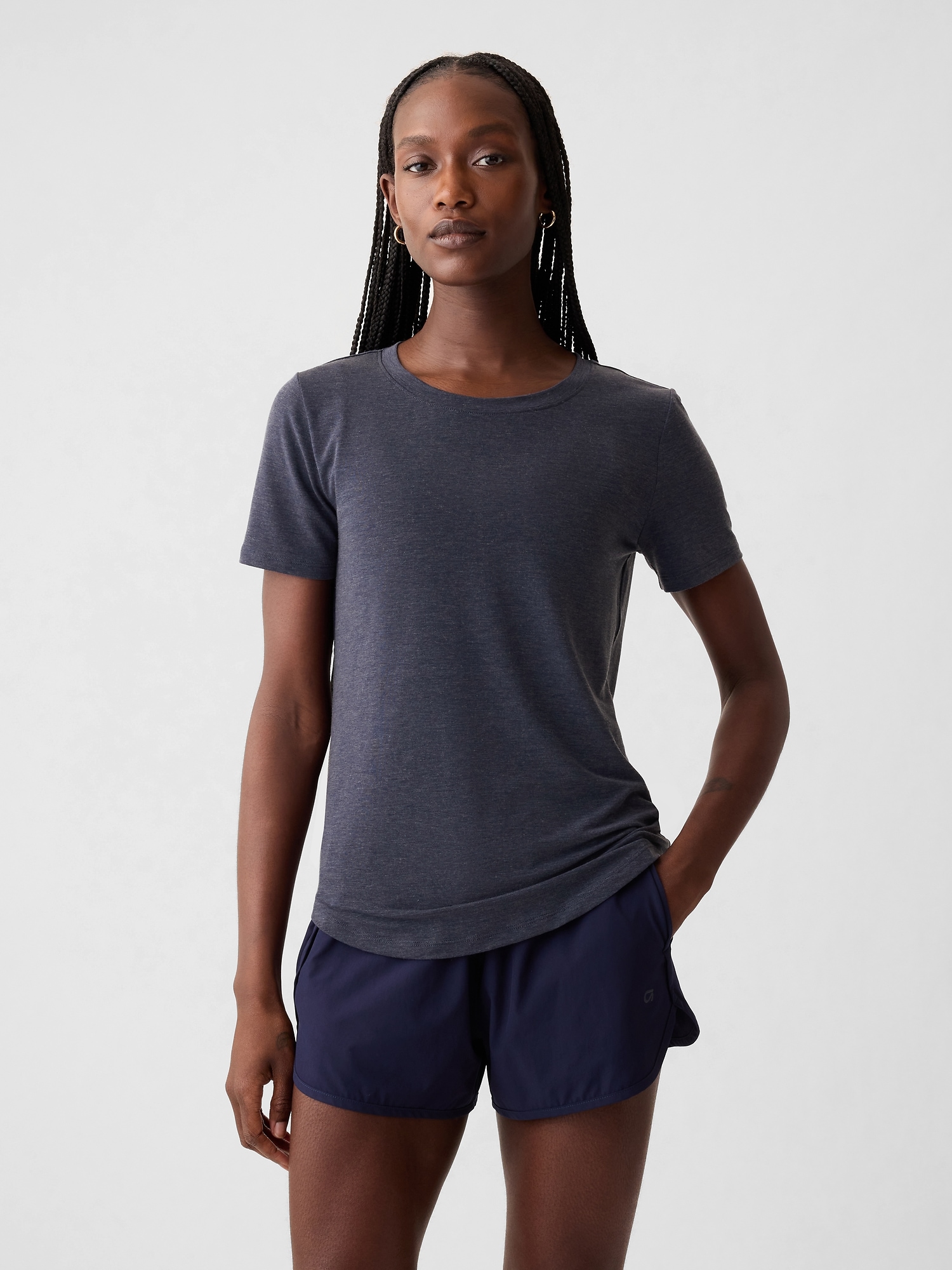 Gap Fit Breathe T-shirt In Navy Blue Heather