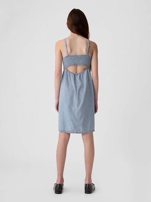 2 of 8 showing, with the color light wash of product Kids Denim Tank Dress