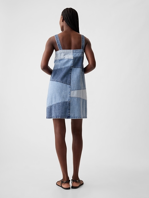2 of 8 showing, with the color Medium wash of product Patchwork Denim Mini Dress