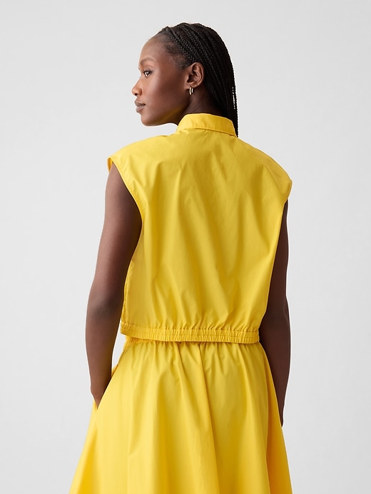 2 of 8 showing, with the color lemon yellow of product Cropped Poplin Shirt
