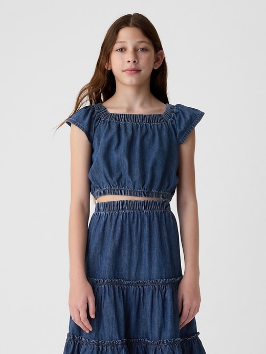 Image number 1 showing, Kids Flutter Denim Top