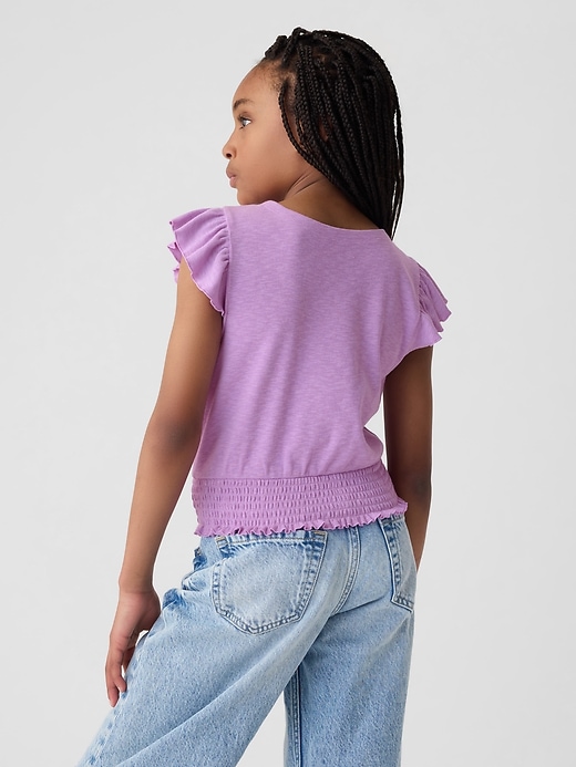 2 of 8 showing, with the color lilac surge of product Kids Wrap Top