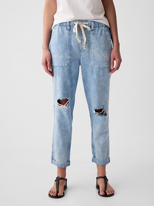 Image number 2 showing, Mid Rise Easy Pull-On Jeans