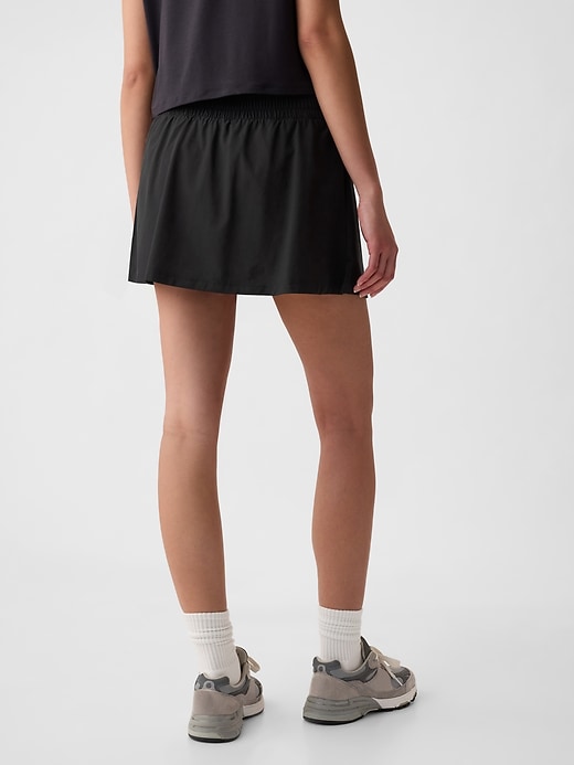 2 of 8 showing, with the color True black of product GapFit Sky High Rise Runaround Exercise Skort