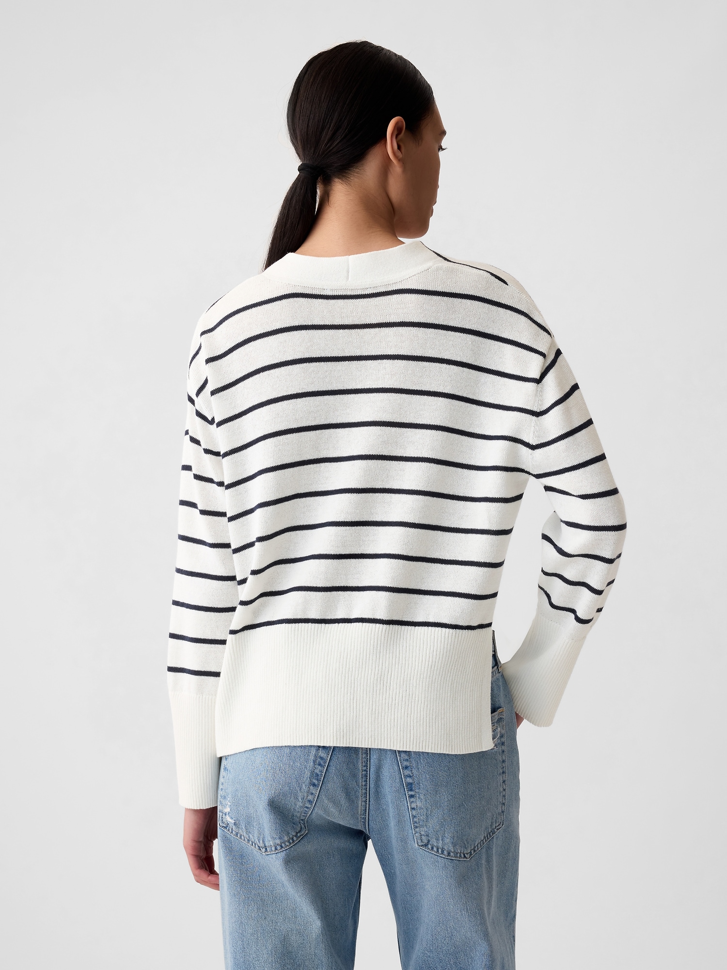 24/7 Split-Hem Linen-Blend Oversized Cardigan | Gap