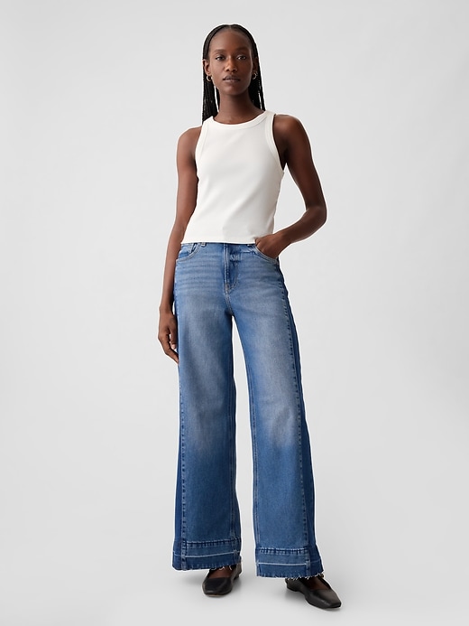 Image number 1 showing, High Rise Stride Wide-Leg Jeans