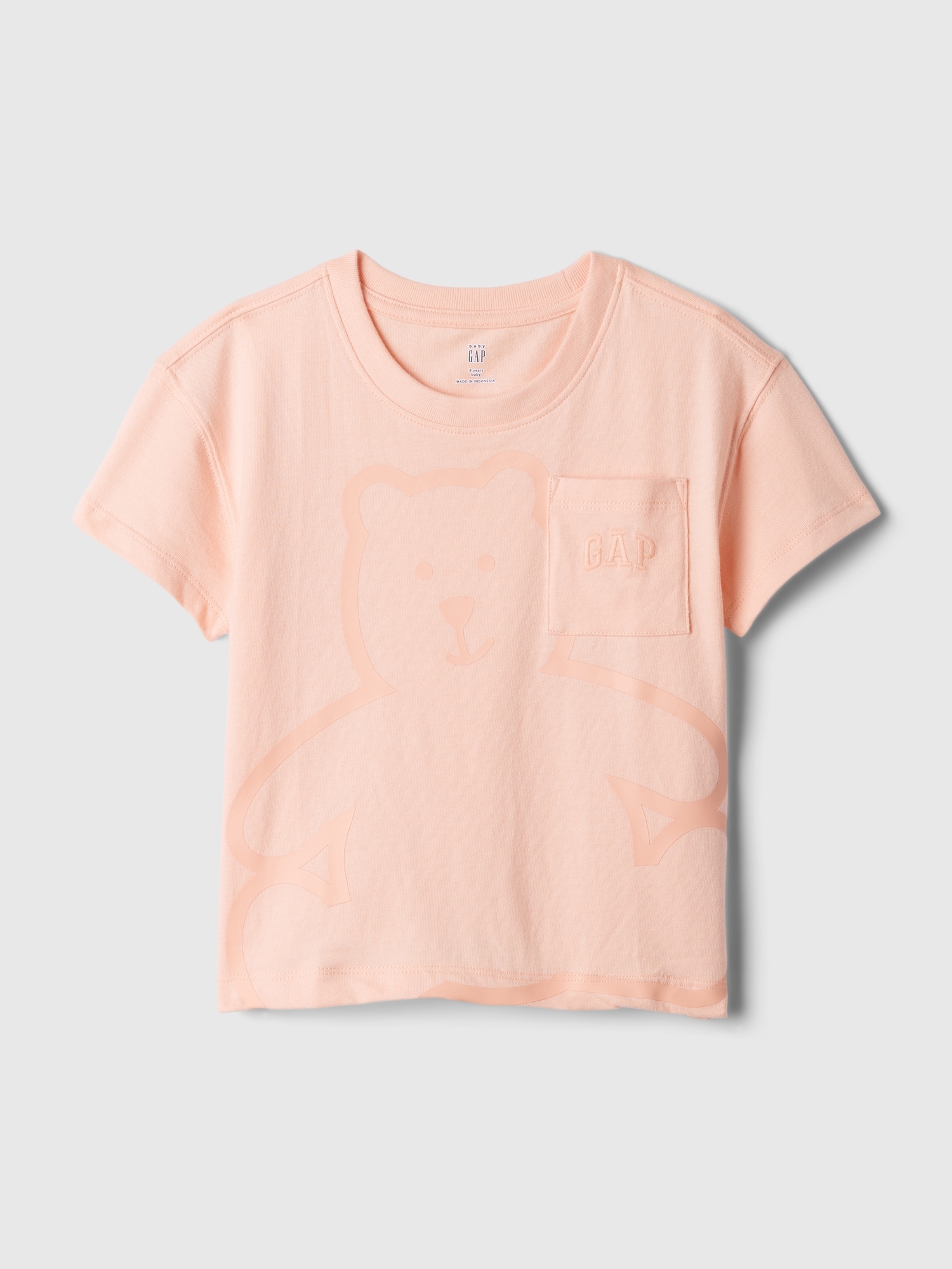 Shop Gap Baby Logo Pocket T-shirt In Peach Parfait