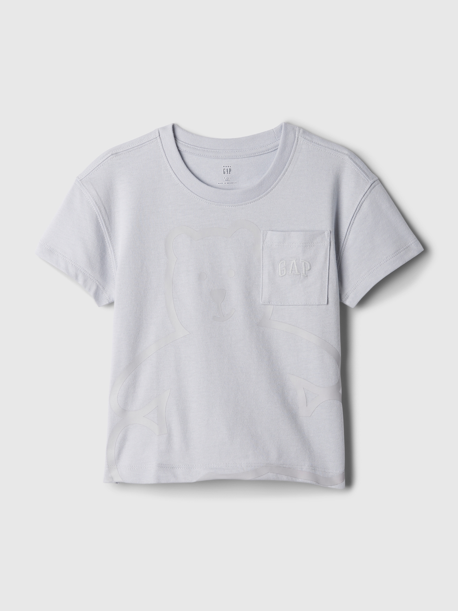 Shop Gap Baby Logo Pocket T-shirt In Grey Matter
