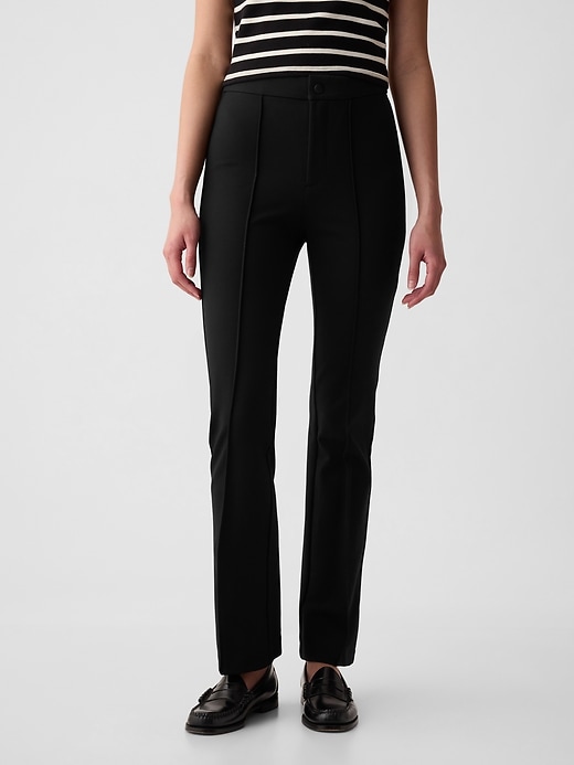 2 of 8 showing, with the color Black of product Mid Rise Ponte Crop Kick Pants