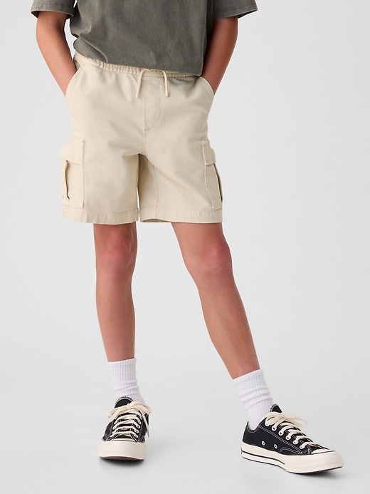 2 of 8 showing, with the color old stone of product Kids Easy Cargo Denim Shorts