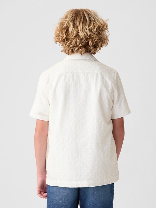2 of 8 showing, with the color white of product Kids Textured Shirt
