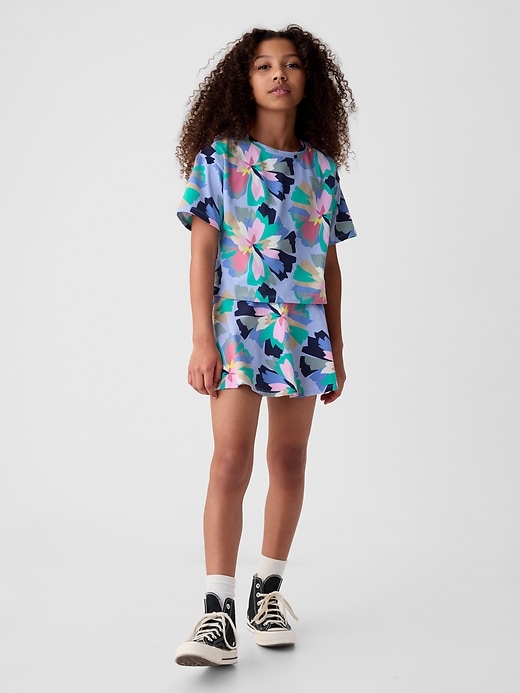1 of 8 showing, with the color multi floral of product Kids Skort Outfit Set