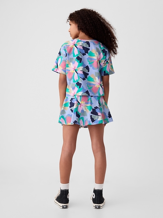 2 of 8 showing, with the color multi floral of product Kids Skort Outfit Set