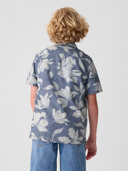 2 of 8 showing, with the color white floral of product Kids Chambray Shirt