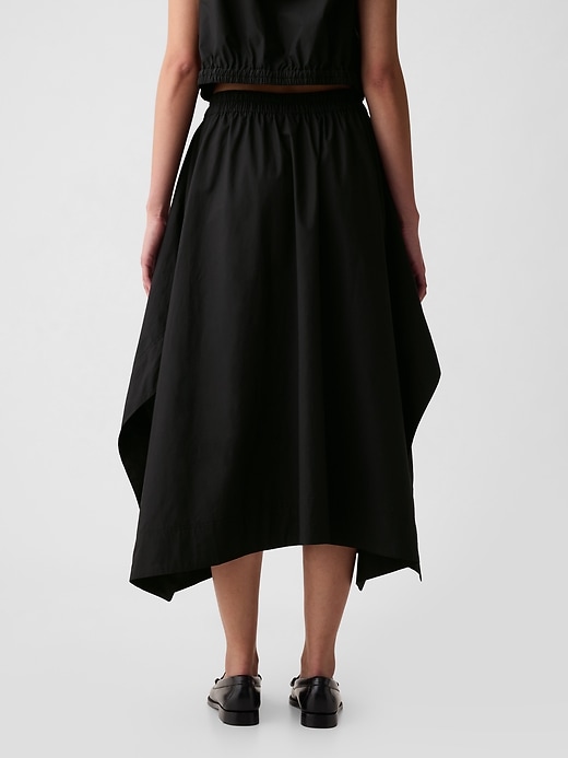 2 of 8 showing, with the color black of product Handkerchief Hem Midi Skirt