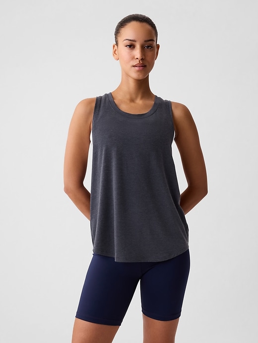 1 of 8 showing, with the color navy blue of product GapFit Muscle Tank Top